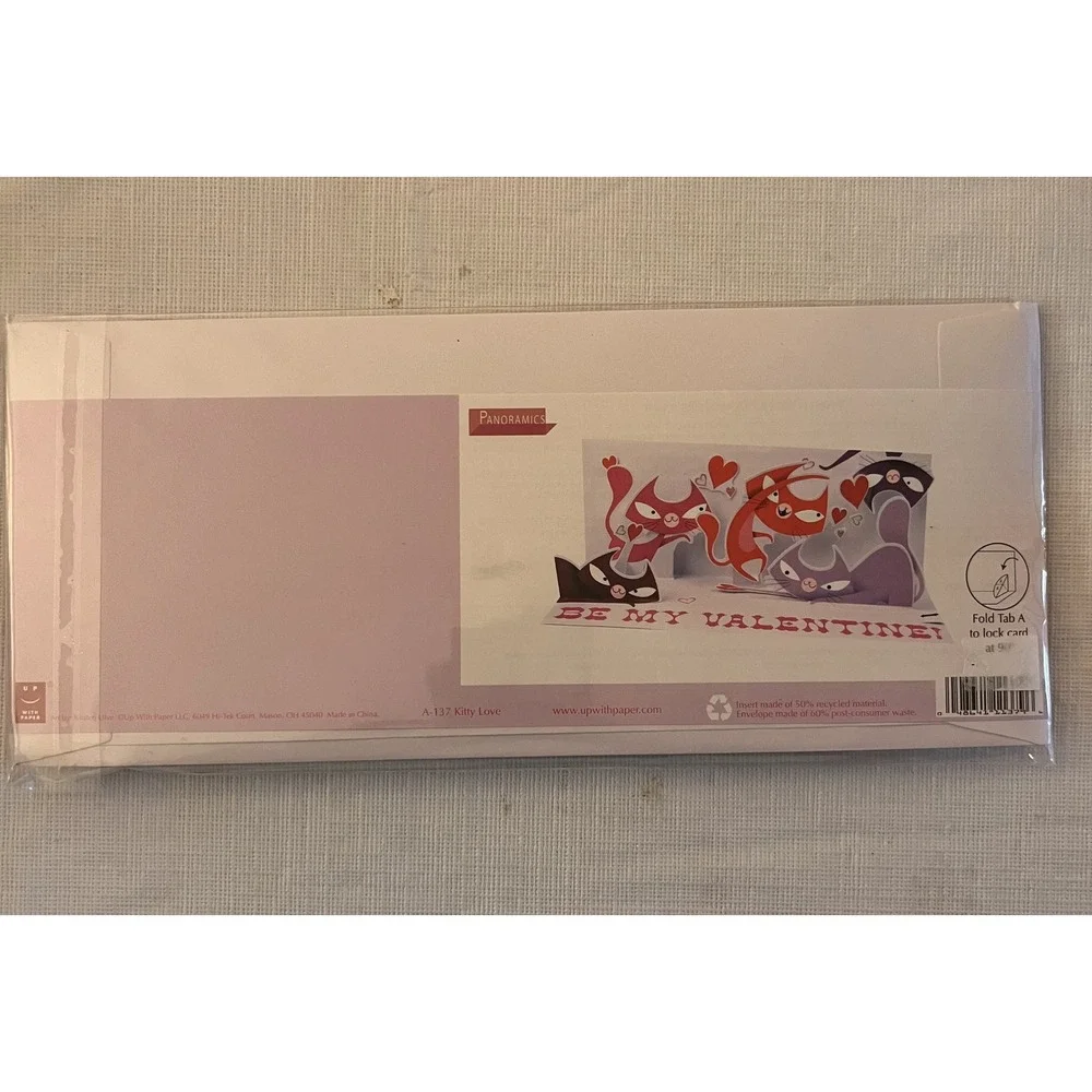 Up With Paper Panoramics Kitty Love Pop-Up Valentine Card Kirsten Ulve